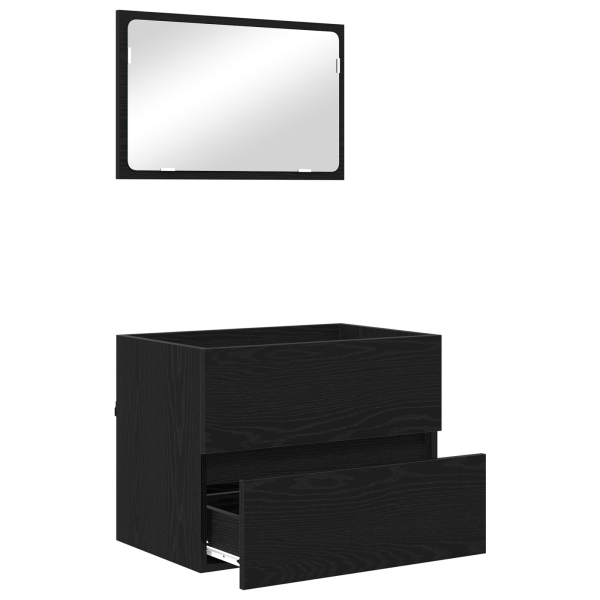 Conjunto de muebles de baño de 2 piezas de roble negro M 5