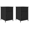 gabinetes de noche 2 pcs Roble Negro 40x42x60 cm Madera Elaborada 2