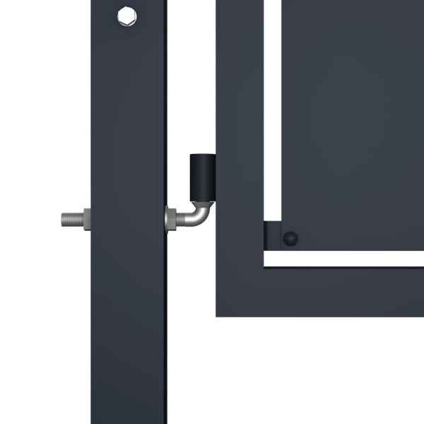 Puerta de jardín de acero gris antracita 400x175 cm M 3