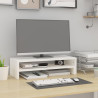Suporte para monitor (52-101)x22x14 cm pinho maciço branco 3