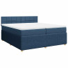 Cama box spring con colchón tela azul 200x200 cm 2