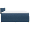 Cama box spring con colchón tela azul 200x200 cm 5