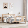 Estructura de cama con cabecero madera maciza pino 120x200 cm 1