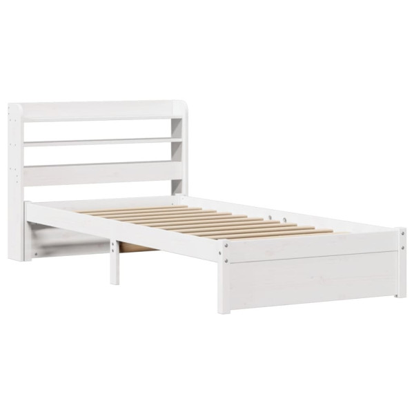 Estrutura de cama com cabeçalho sem colchão branco 90x200 cm M 3