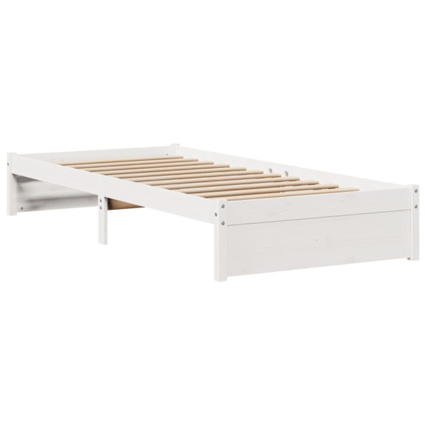Estrutura de cama com cabeçalho sem colchão branco 90x200 cm M 5
