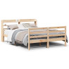 Estructura de cama con cabecero madera maciza pino 160x200 cm 2