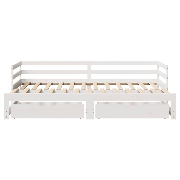 Sofá-cama com gavetão e gavetas sem colchão 80x200 cm branco M 4