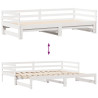 Sofá cama nido con cajones sin colchón blanco 80x200 cm 5