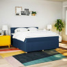 Cama com molas/colchão 200x200 cm tecido azul 4