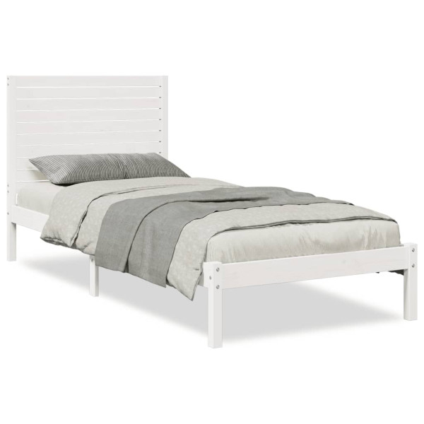 Cama extralarga sin colchón madera maciza blanca 90x210 cm M 2