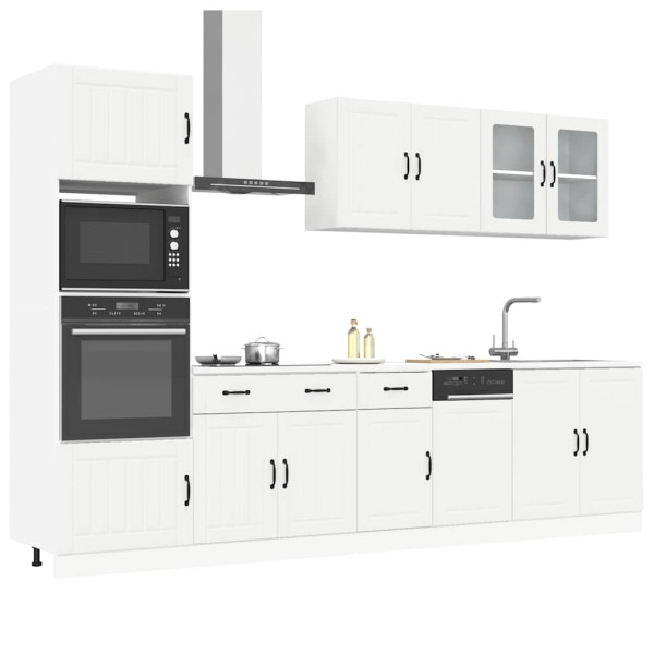 Mueble de cocina Kalmar blanco 7 piezas madera contrachapada D