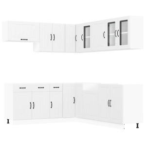 Mueble de cocina Lucca blanco 11 piezas madera contrachapada H