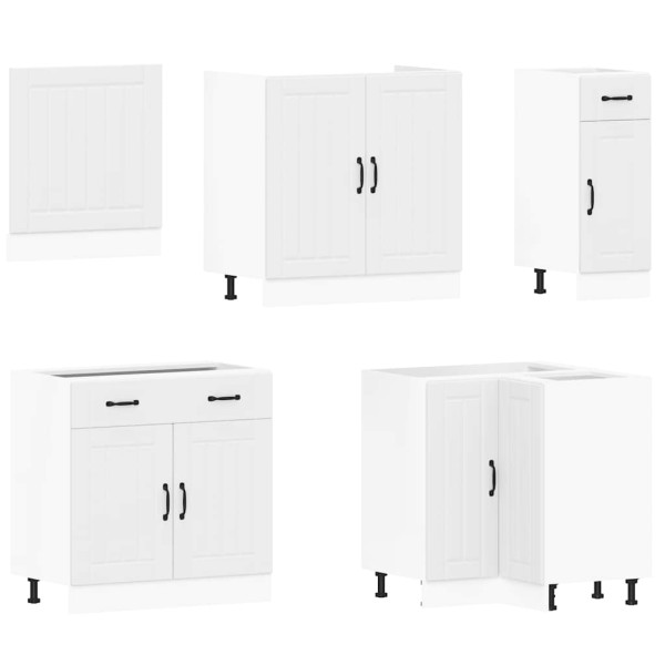 Mueble de cocina Lucca blanco 11 piezas madera contrachapada M 4