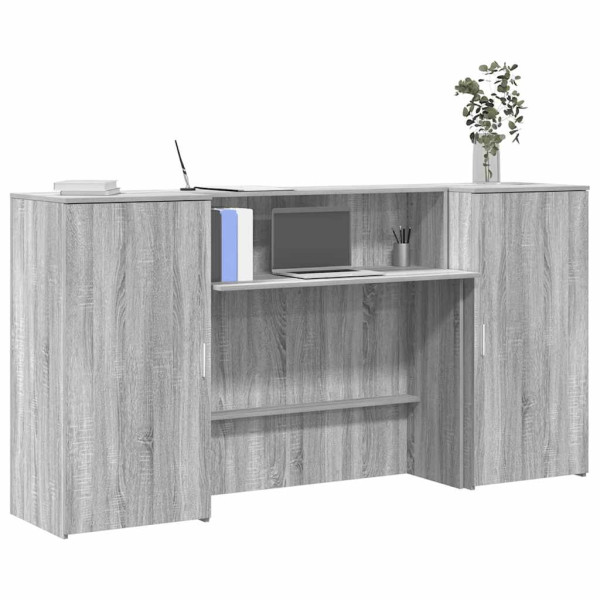 Mostrador de recepción sonoma gris 200x50x103.5 cm D