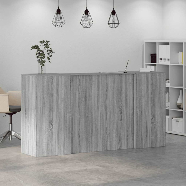 Mostrador de recepción sonoma gris 200x50x103.5 cm M 4