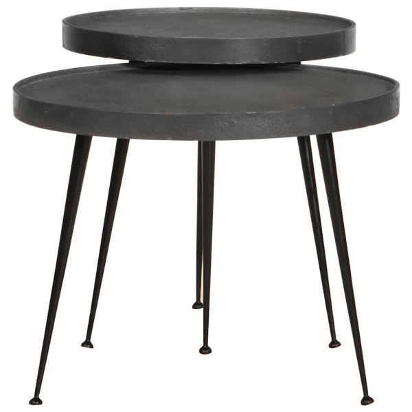 Mesas de centro 2 pcs derivados de madeira preto M 2