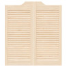 Puertas batientes diseño de lamas 1 par 90x80cm madera pino 5