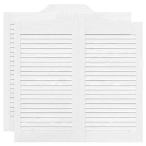 Portas de batente design de persiana 2-Par 90x80 cm branco H