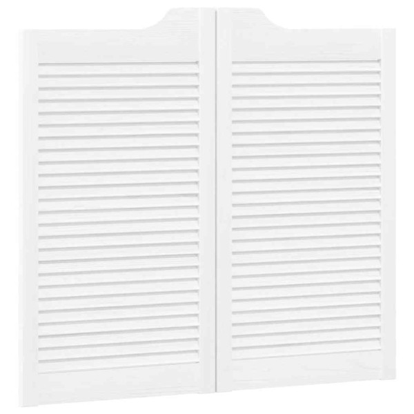 Portas de batente design de persiana 2-Par 90x80 cm branco M 4