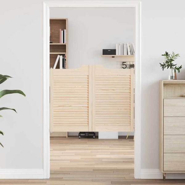 Puertas batientes diseño de lamas 1 par 80x100cm madera pino D