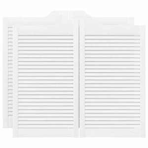 Portas de batente design de persiana 2-Par 90x100 cm branco H