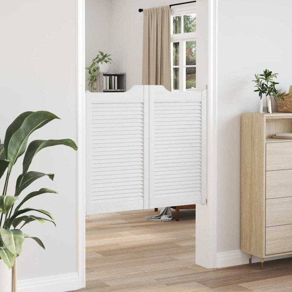 Portas de batente design de persiana 2-Par 90x100 cm branco M 3