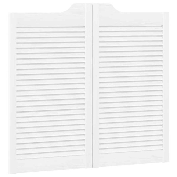 Portas de batente design de persiana 2-Par 90x100 cm branco M 4