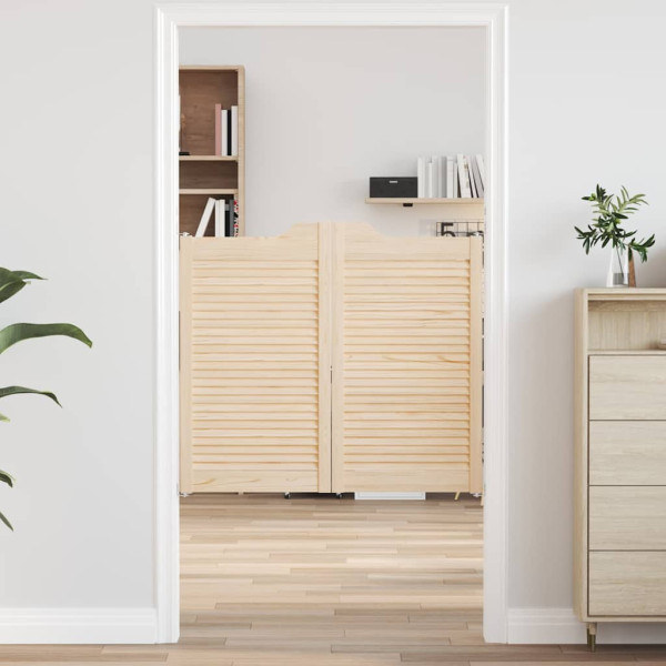 Puertas batientes diseño de lamas 1 par 90x100cm madera pino D