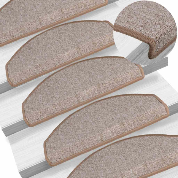 Tapetes de escada 30 pcs 65x24x4 cm castanho-claro M 5