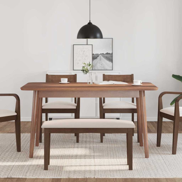 Banco 90 cm Madera Maciza Marrón Caucho M 3