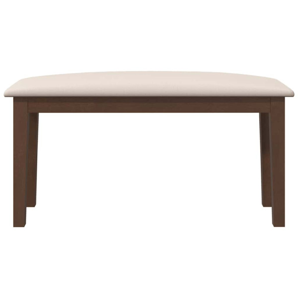 Banco 90 cm Madera Maciza Marrón Caucho M 4