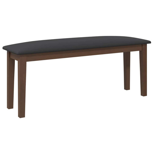 Banco 110 cm madera maciza marrón caucho M 2