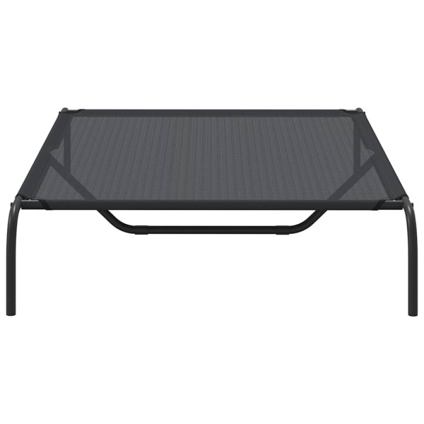 Cama elevada para perros negra 130x80x20 cm textilene y acero M 5