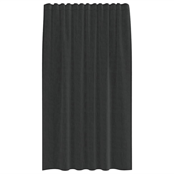 Cortinas de gasa con bolsillos para varillas 2 uds. negro M 4