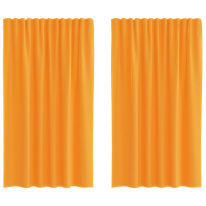 Cortinas de gasa con bolsillos para varillas 2 uds. naranja H