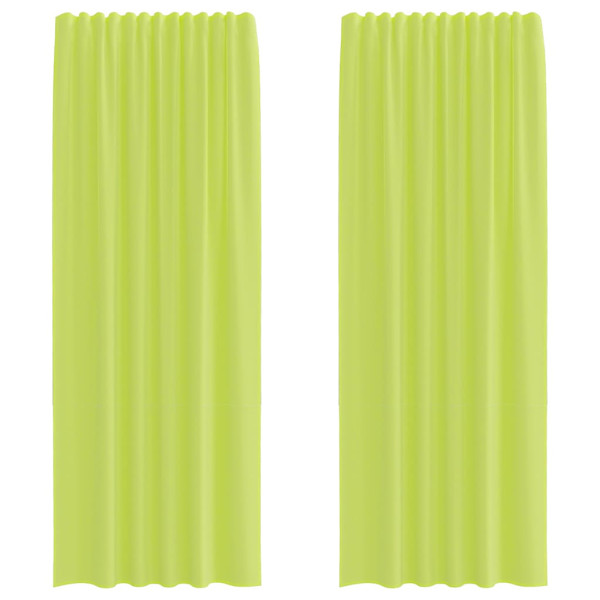 Cortinas de gasa con bolsillos para varillas 2 uds. verde M 2