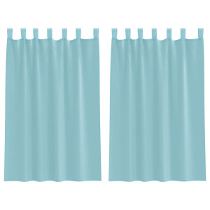 Cortinas de gasa con bolsillos para varillas 2 uds. turquesa H