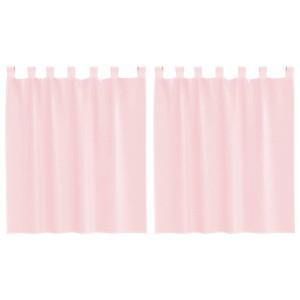 Cortinas de gasa con bolsillos para varillas 2 uds. rosa claro H