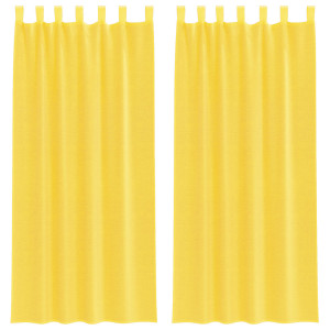 Cortinas de gasa con bolsillos para varillas 2 uds. amarillo H