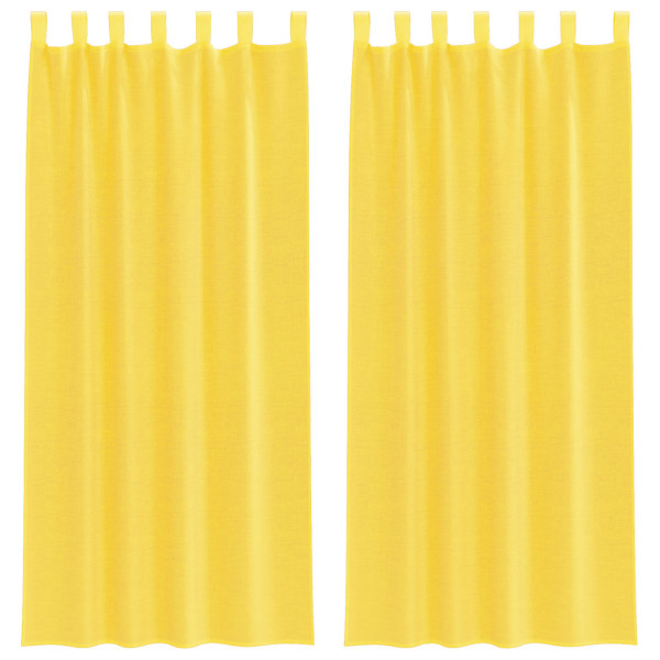 Cortinas de gasa con bolsillos para varillas 2 uds. amarillo M 2