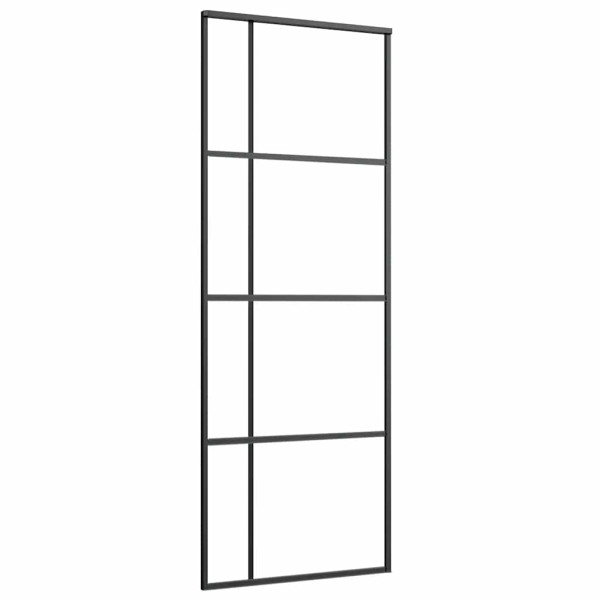 Puerta corredera con juego herrajes negro 76x205 cm ESG vidrio M 5
