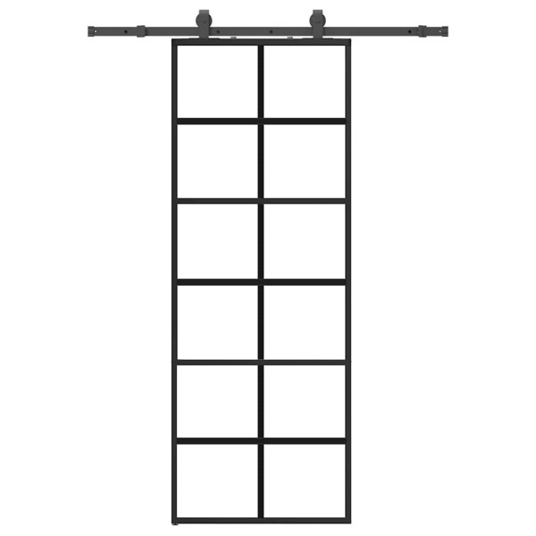 Porta deslizante c/ conj. ferragens 76x205cm vidro ESG preto M 2