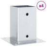 Bases para postes cuadradas 4 uds. Plata 81x81 mm 2