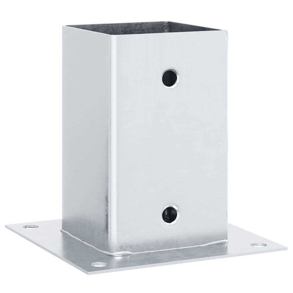 Bases para postes cuadradas 4 uds. Plata 81x81 mm M 3