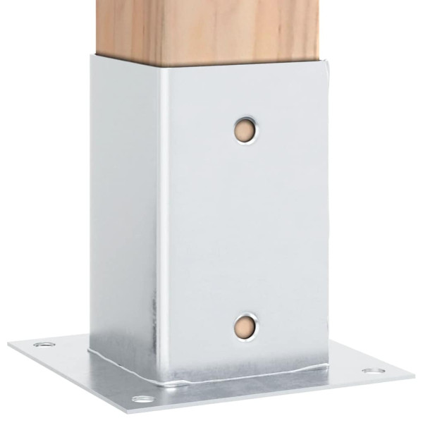 Bases para postes cuadradas 4 uds. Plata 81x81 mm M 5