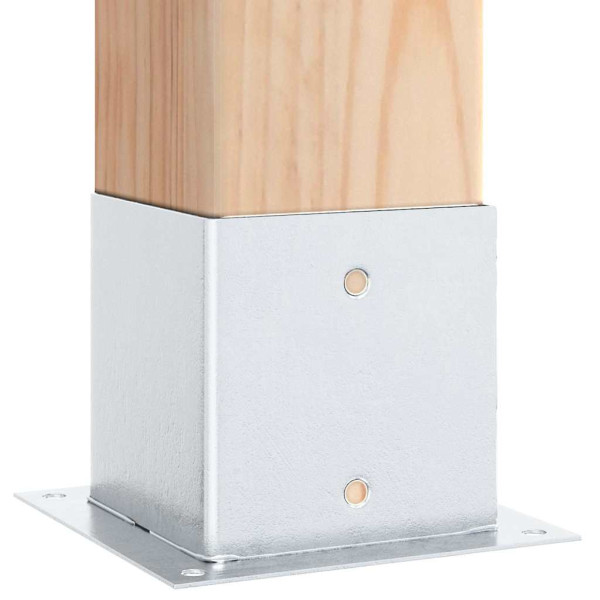 Bases para postes cuadradas 12 uds. Plata 141x141 mm M 4