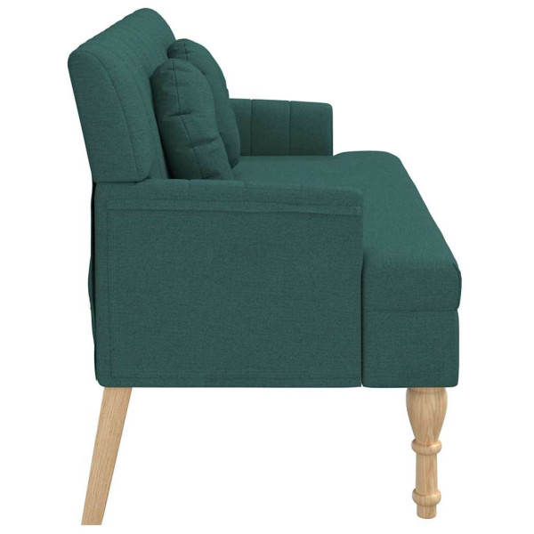 Banco c/ almofadões 113x64.5x75.5 cm tecido verde-escuro M 5