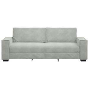 Sofá de 3 plazas terciopelo gris claro 180 cm H