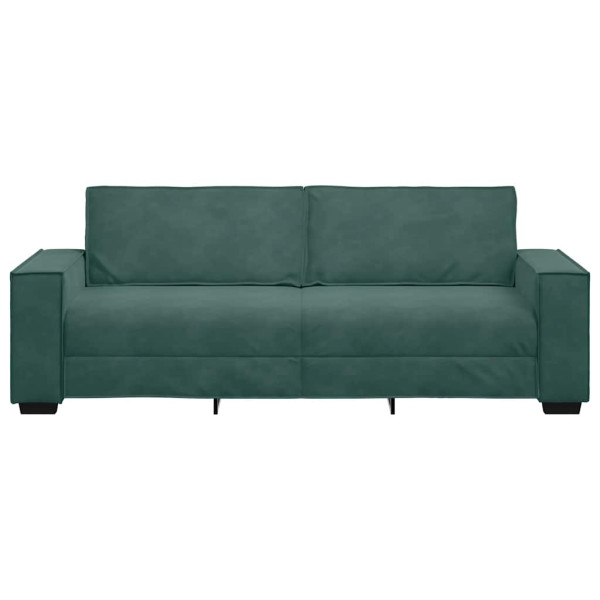 Sofá de 3 lugares 180 cm veludo verde-escuro M 4