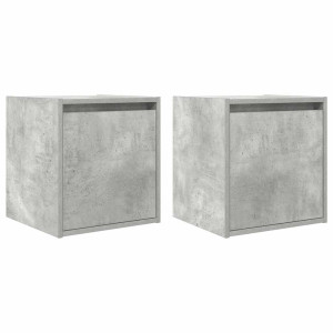 Mesas de cabeceira parede 2 pcs 38x34x40 cm cinza cimento H